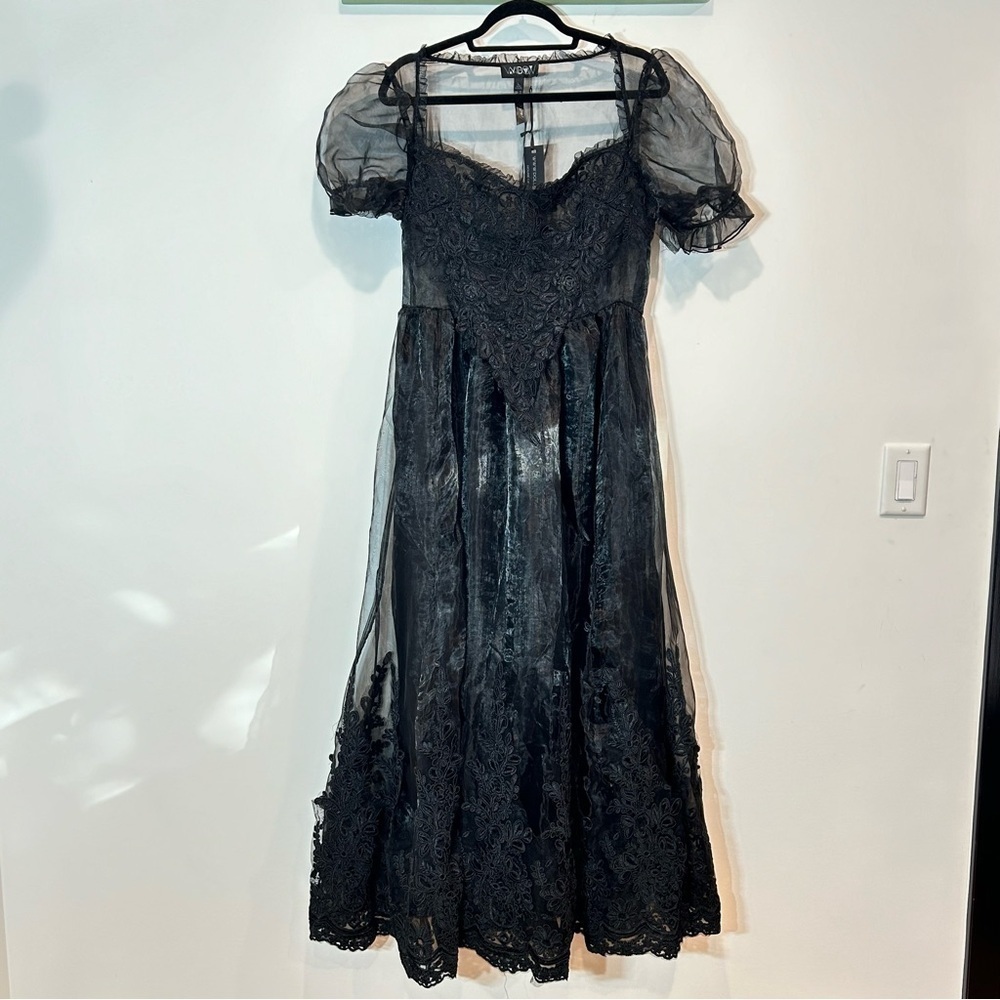 WIDOW SABLE ROSE SANCTUARY Gothic MAXI DRESS women’s large